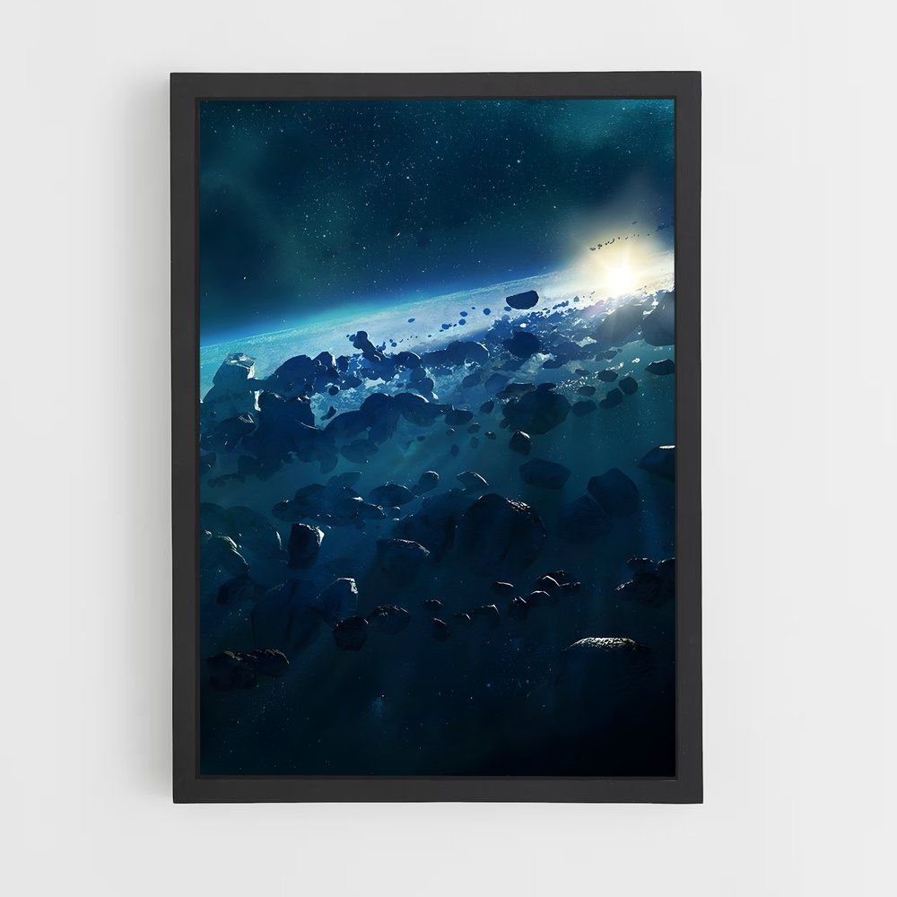 Poster Ceinture d'Astéroïdes – affiche Système solaire (vue 2)